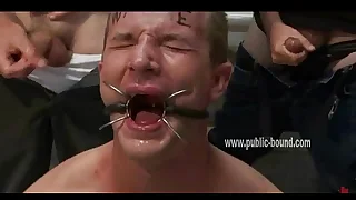 Gay twink fucked deep in his mouth in full nasty deepthroat sex getting t.